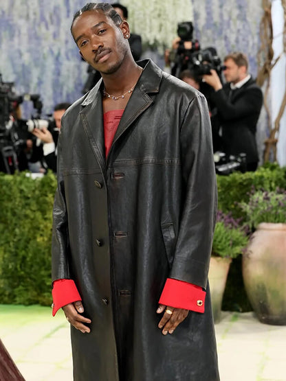Met Gala 2026 Damson Idris Black Leather Coat