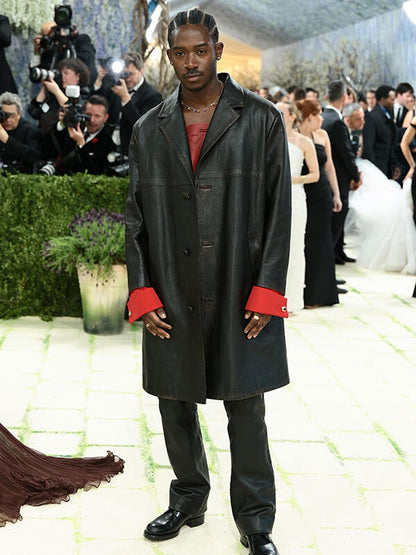 Met Gala 2026 Damson Idris Black Leather Coat