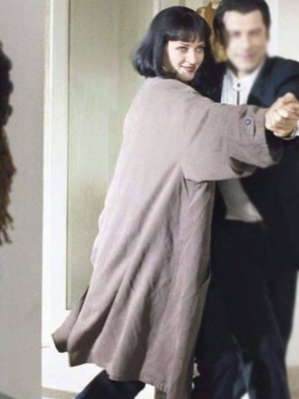 Mia Wallace Pulp Fiction 1994 Brown Cotton Coat