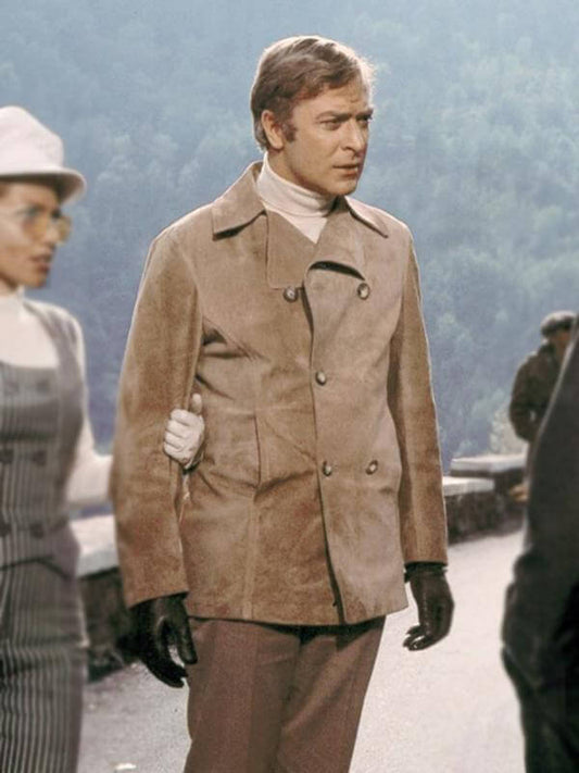 Michael Caine The Italian Job Beige Suede Coat