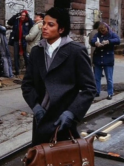 Michael Jackson Classic Grey Wool Coat