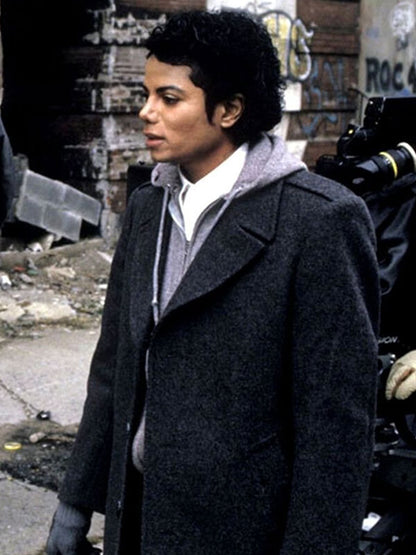 Michael Jackson Classic Grey Wool Coat