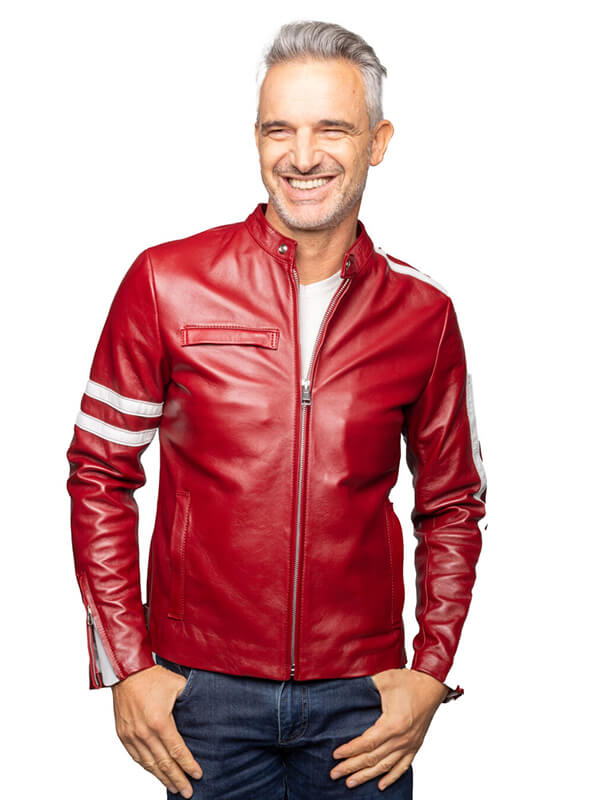 Michael Keaton Need For Speed 2014 Red Leather Jacket