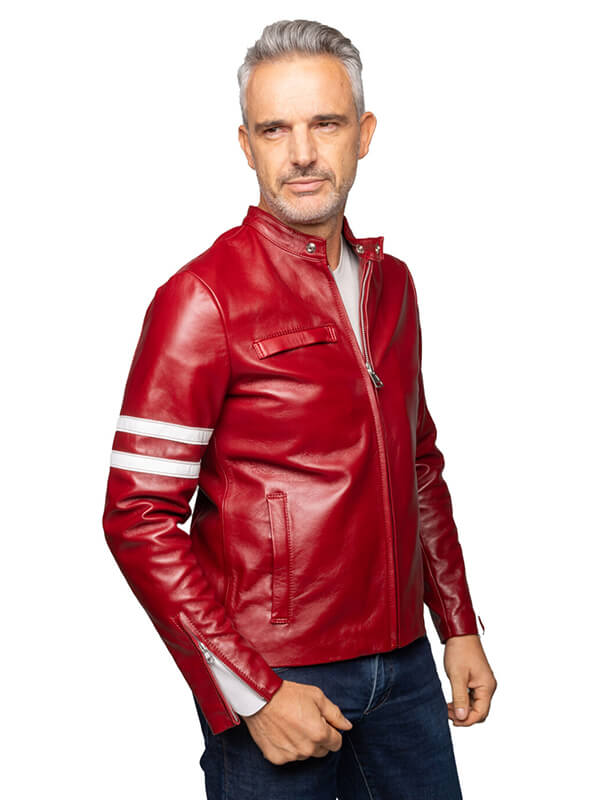 Michael Keaton Need For Speed 2014 Red Leather Jacket