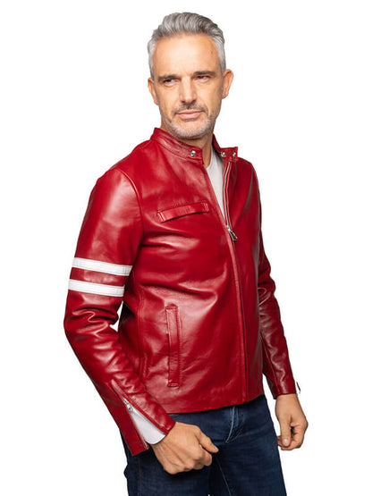 Michael Keaton Need For Speed 2014 Red Leather Jacket