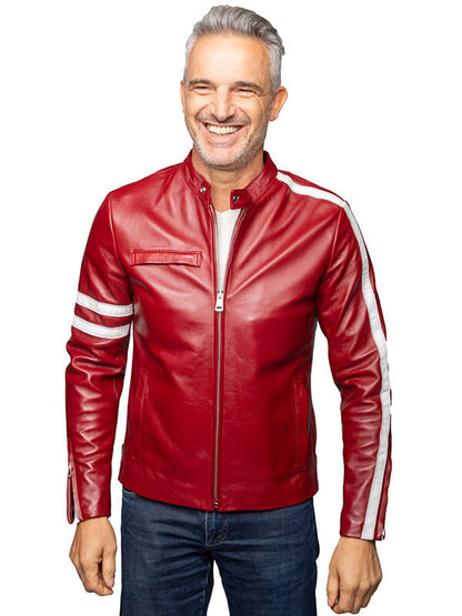 Michael Keaton Need For Speed 2014 Red Leather Jacket