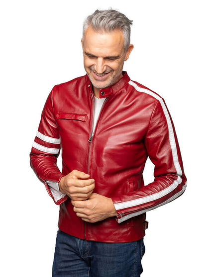 Michael Keaton Need For Speed 2014 Red Leather Jacket