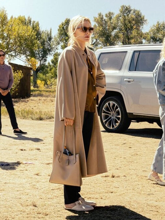 Michelle Pfeiffer The Madison 2026 Beige Wool Coat