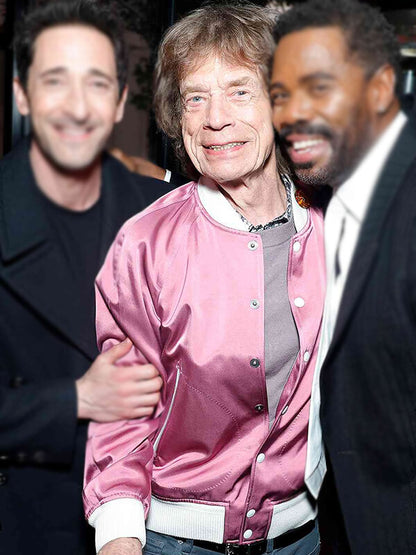 Mick Jagger Oscars 2025 Pink Satin Jacket