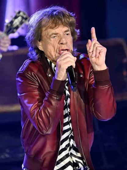 Mick Jagger Rolling Stones Bomber Leather Jacket