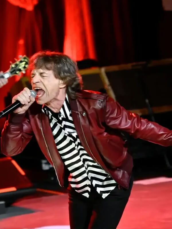 Mick Jagger Rolling Stones Bomber Leather Jacket