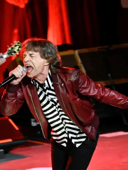 Mick Jagger Rolling Stones Bomber Leather Jacket