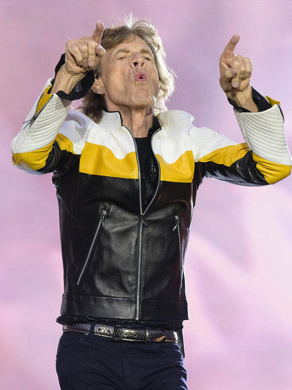 Mick Jagger The Rolling Stones Biker Leather Jacket
