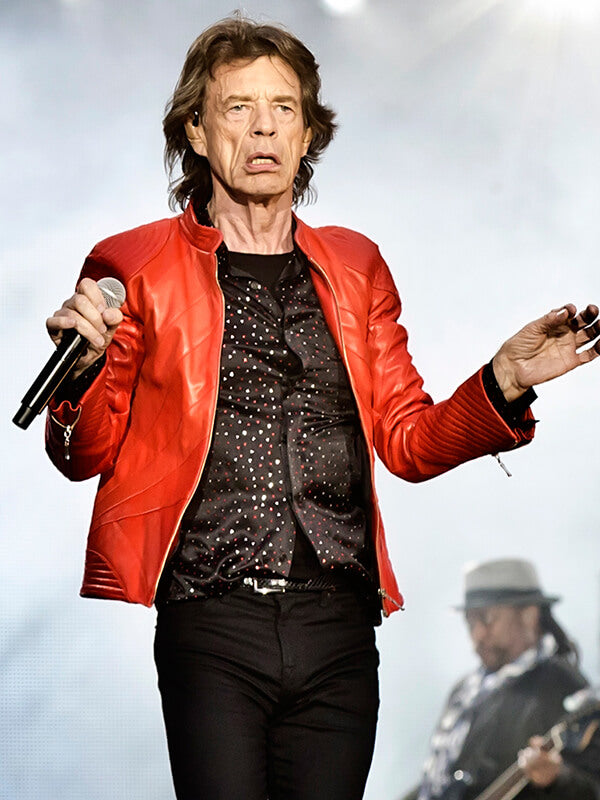 Mick Jagger The Rolling Stones Orange Leather Jacket