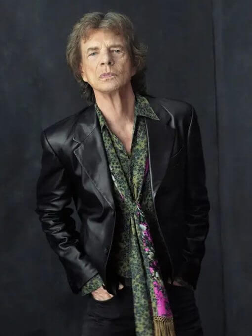Mick Jagger Vintage Black Leather Blazer