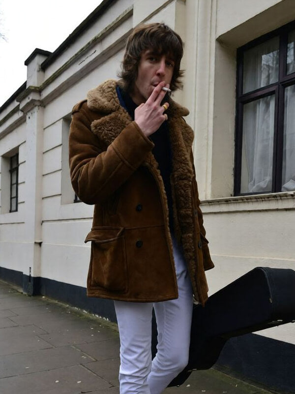 Miles Kane Suede Leather Shearling Coat