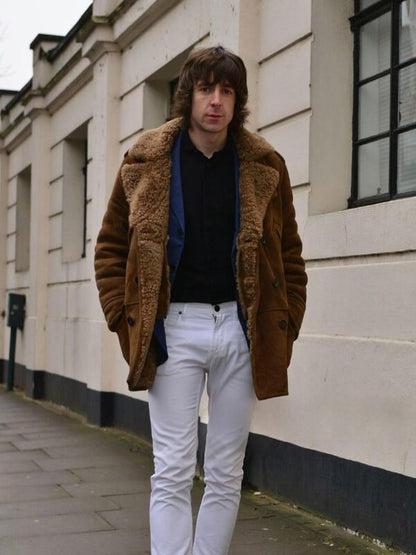 Miles Kane Suede Leather Shearling Coat
