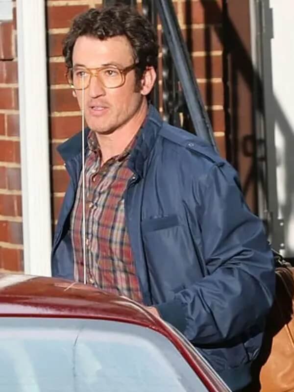 Miles Teller Paper Tiger 2026 Blue Bomber Jacket