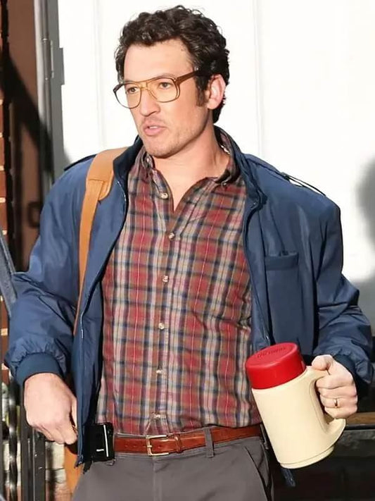 Miles Teller Paper Tiger 2026 Blue Bomber Jacket