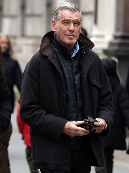 MobLand S01 Pierce Brosnan Black Wool Coat