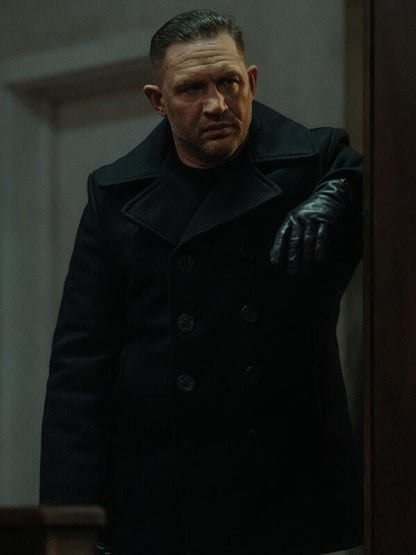 MobLand S01 Tom Hardy Blue Wool Peacoat