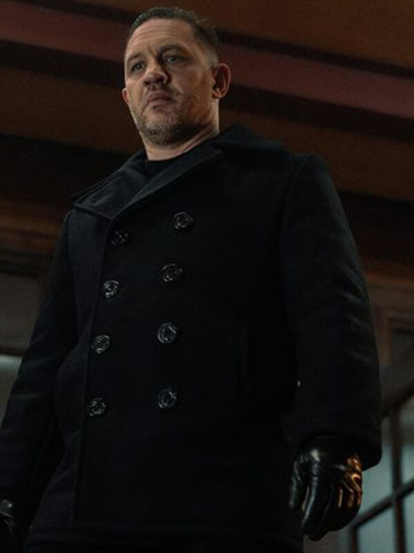 MobLand S01 Tom Hardy Blue Wool Peacoat