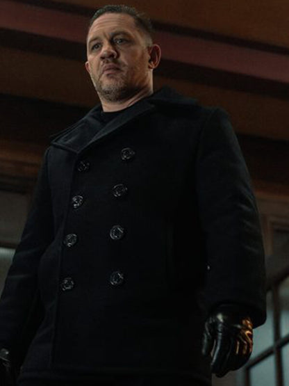 MobLand S01 Tom Hardy Blue Wool Peacoat