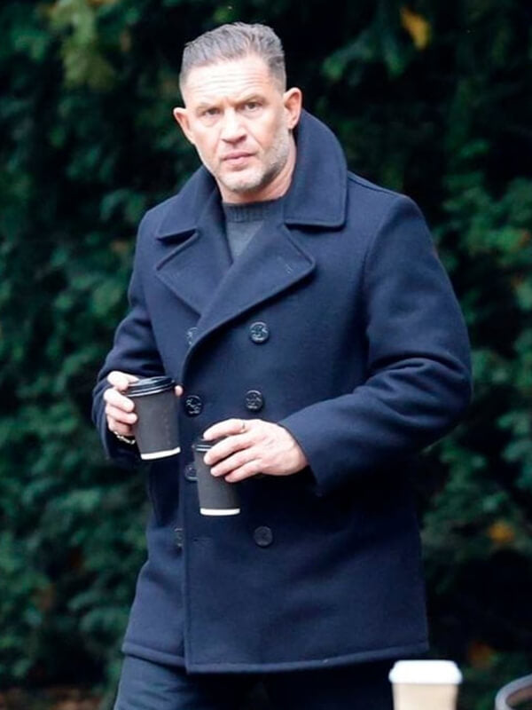 MobLand S01 Tom Hardy Blue Wool Peacoat