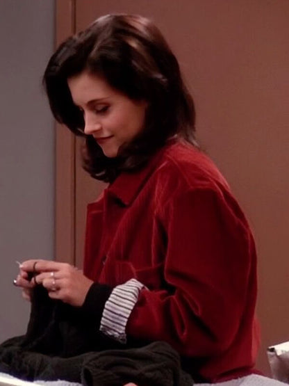 Monica Geller Friends S01 Red Corduroy Coat