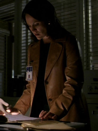 Monica Reyes The X Files S09 Brown Leather Coat