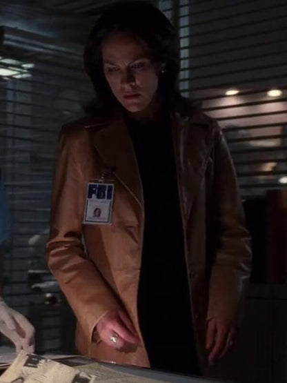 Monica Reyes The X Files S09 Brown Leather Coat