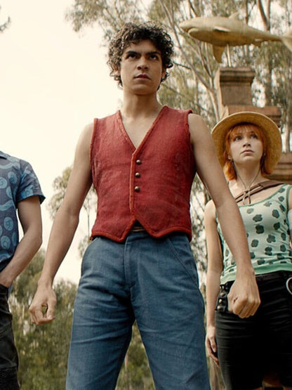 Monkey D. Luffy One Piece S01 Red Suede Vest