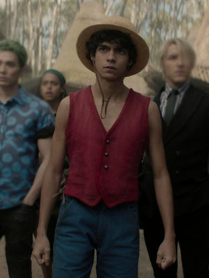 Monkey D. Luffy One Piece S01 Red Suede Vest