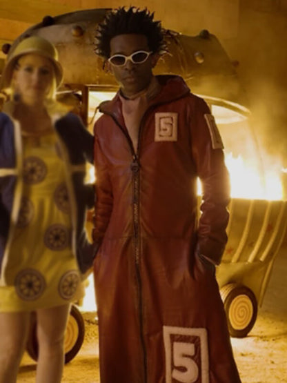 Mr 5 One Piece S02 Camrus Johnson Maroon Leather Coat