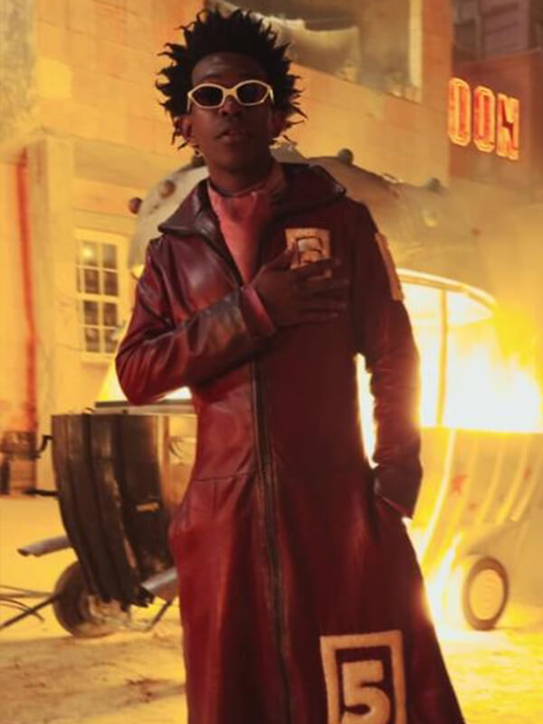 Mr 5 One Piece S02 Camrus Johnson Maroon Leather Coat