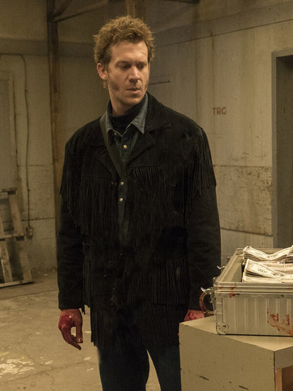Mr Wrench Fargo S03 Black Suede Fringe Jacket