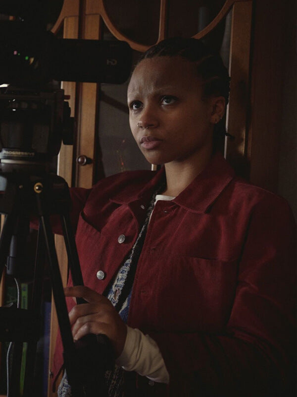Myha'la Herrold Black Mirror S06 Red Suede Jacket