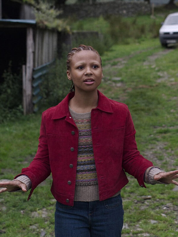 Myha'la Herrold Black Mirror S06 Red Suede Jacket