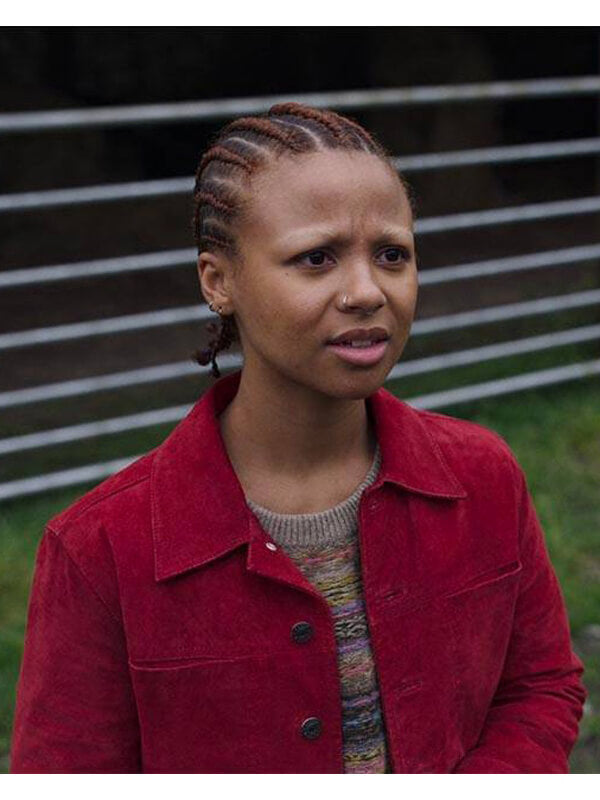 Myha'la Herrold Black Mirror S06 Red Suede Jacket