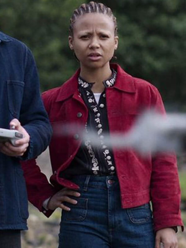 Myha'la Herrold Black Mirror S06 Red Suede Jacket