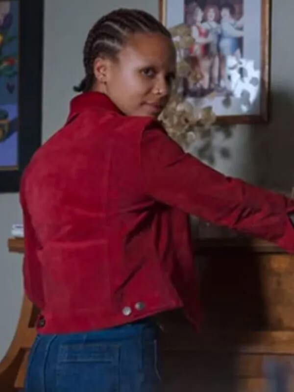 Myha'la Herrold Black Mirror S06 Red Suede Jacket