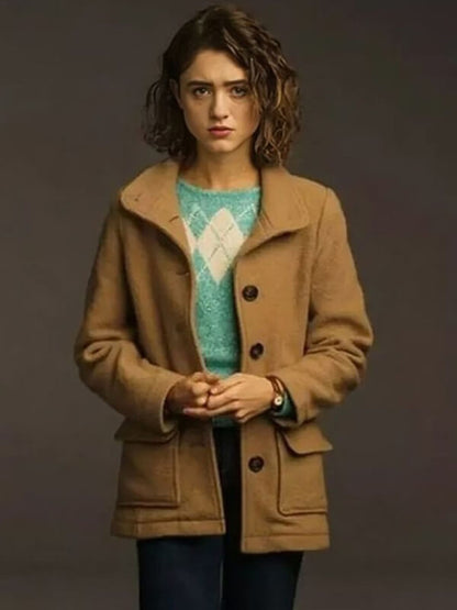 Nancy Wheeler Stranger Things S3 Brown Wool Jacket