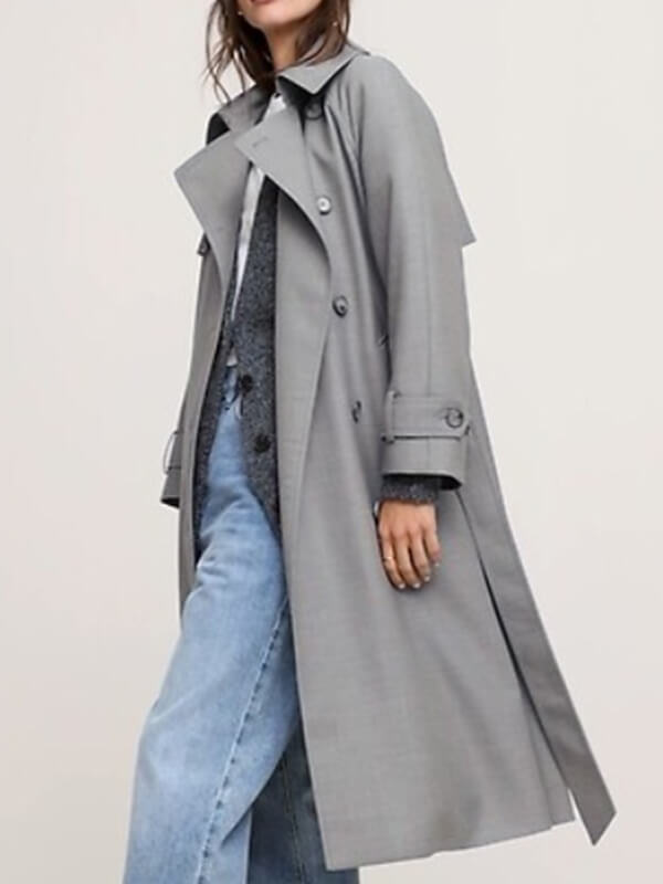 Neagley S01 Renee Birdwhistle Gray Trench Coat