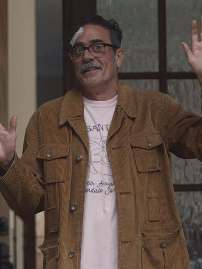 Neighborhood Watch 2025 Jeffrey Dean Morgan Corduroy Coat