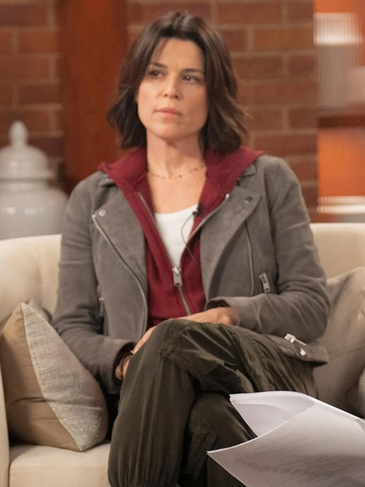 Neve Campbell Scream 7 Grey Leather Jacket