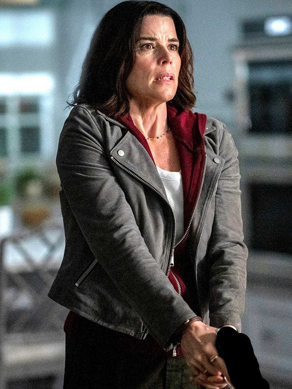 Neve Campbell Scream 7 Grey Leather Jacket