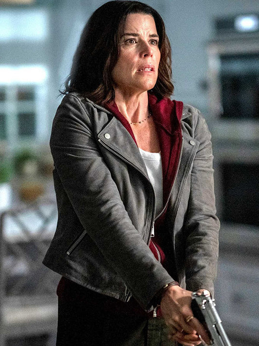 Neve Campbell Scream 7 Grey Leather Jacket