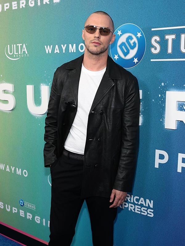 Nicholas Hoult Supergirl 2026 Premiere Leather Blazer