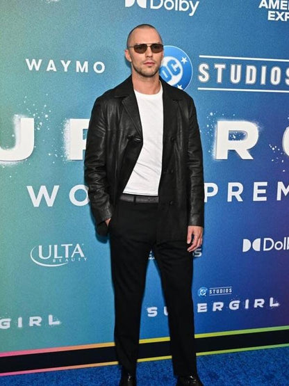 Nicholas Hoult Supergirl 2026 Premiere Leather Blazer