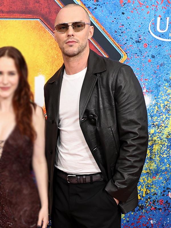 Nicholas Hoult Supergirl 2026 Premiere Leather Blazer